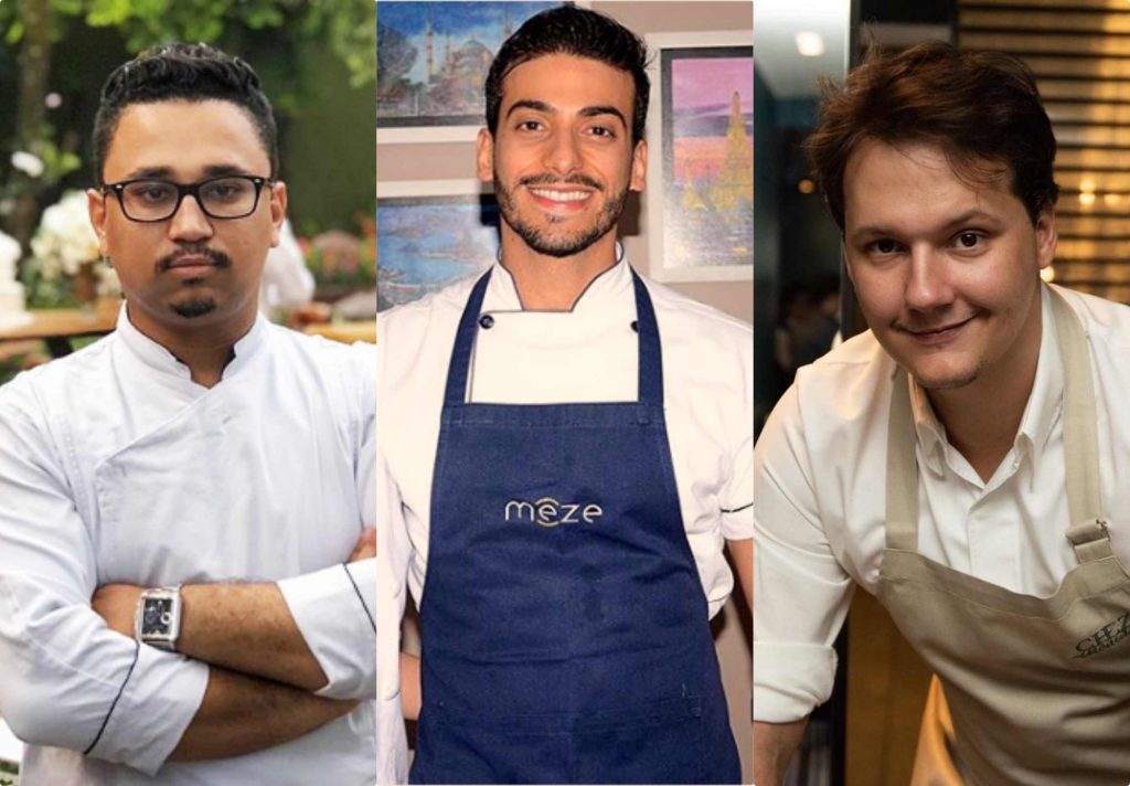 Georgio Rocha, Henrique Pontes e Ian Baiocchi concorrem na categoria chef do ano do prêmio Veja Comer & Beber Goiânia
